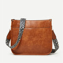 Bolsas Transversal de Couro Crossbody Com Alças Animal Print