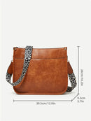 Bolsas Transversal de Couro Crossbody Com Alças Animal Print