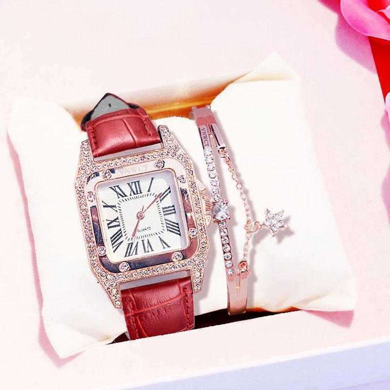Relógio Feminino Quartz Princess + Bracelete [BRINDE EXCLUSIVO] - Shop Da Fábrica